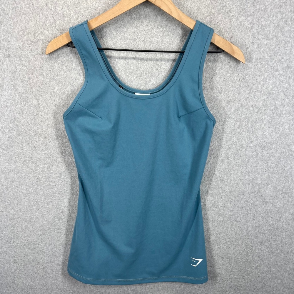Gymshark Training Tank Top Women S Blue Scoop Neck Athletic EUC